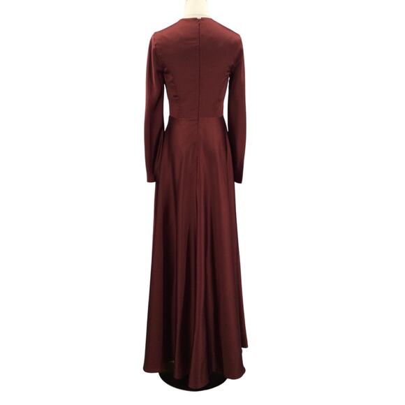 AW BRIDAL SZ 4 S burgundy April wedding guest cocktail party maxi dress NEW B21 - Picture 4 of 9